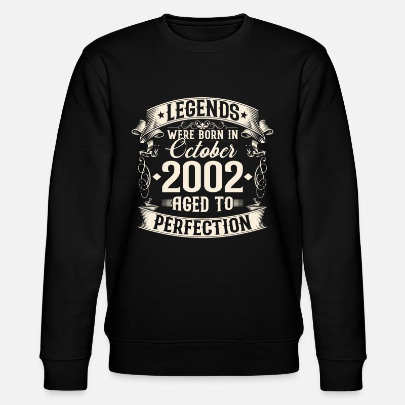 Octobre Né 2002 Légendes Anniversaire - Sweat bio CHANGER Stanley/Stella Unisexe - noir