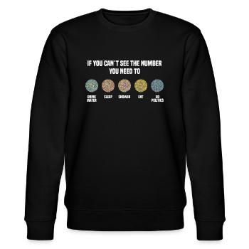 Ishihara Numbers - Politics - Stanley/Stella CHANGER Unisex Organic Sweatshirt - black - Front - Nik (191cm) & Marisol (170cm)