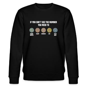 Ishihara Numbers - Play Golf - Stanley/Stella CHANGER Unisex Organic Sweatshirt - black - Front - Nik (191cm) & Marisol (170cm)