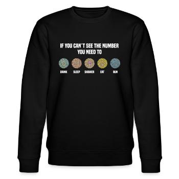 Ishihara Numbers - Run - Stanley/Stella Unisex Bio-Sweatshirt CHANGER  - Schwarz - Vorne - Nik (191cm) & Marisol (170cm)