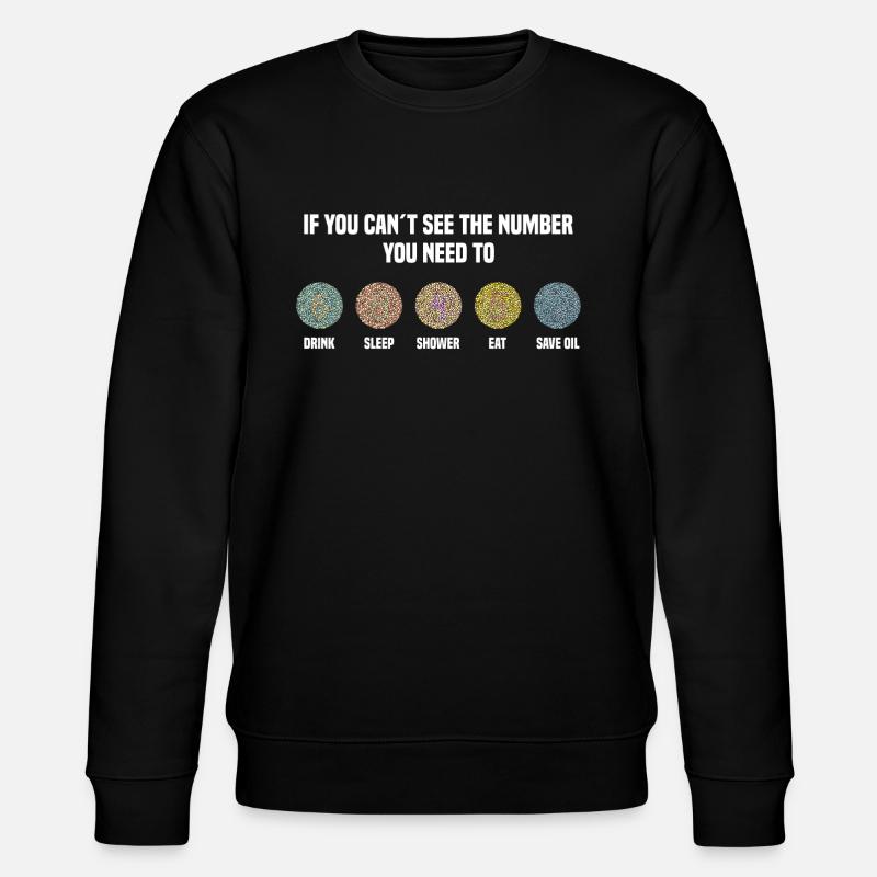 Ishihara Numbers - Save Oil - Stanley/Stella CHANGER Unisex Organic Sweatshirt - black