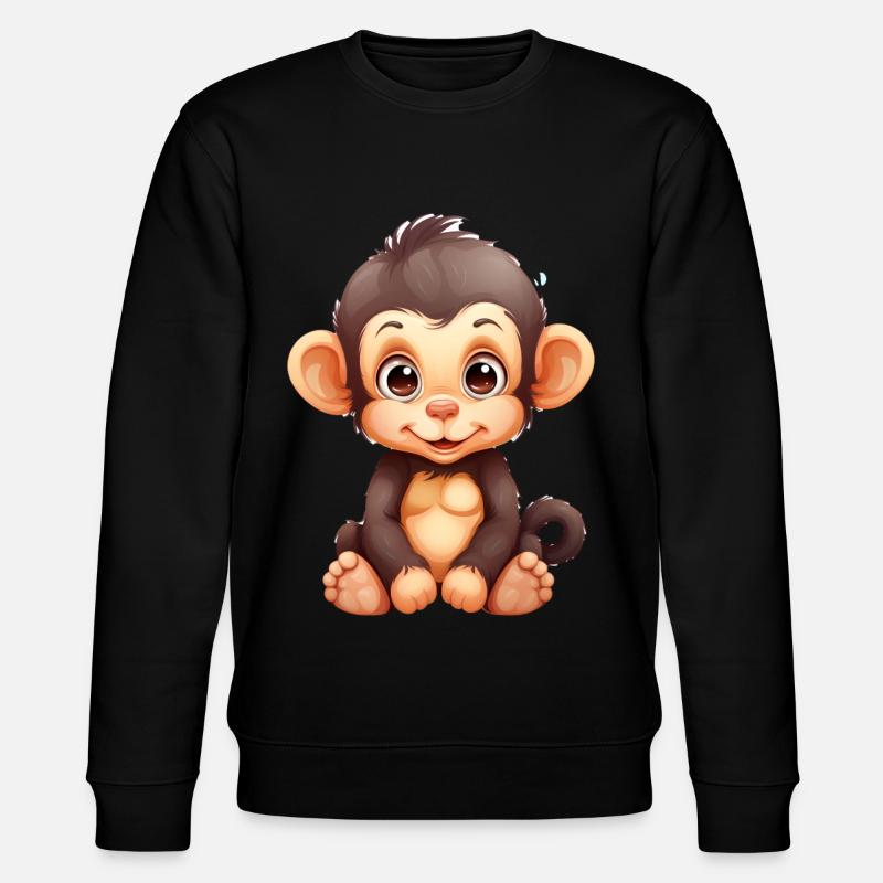 Cute Chimpanzee Baby - Stanley/Stella Unisex Bio-Sweatshirt CHANGER  - Schwarz