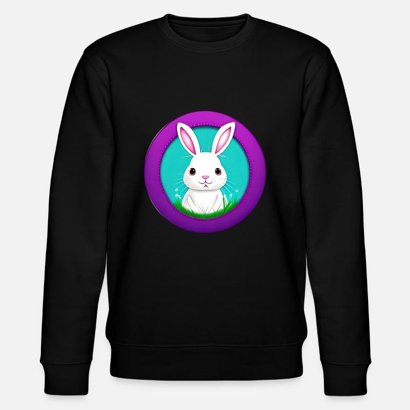 Easter with Easter Bunny purple - Stanley/Stella CHANGER Unisex Organic Sweatshirt - black