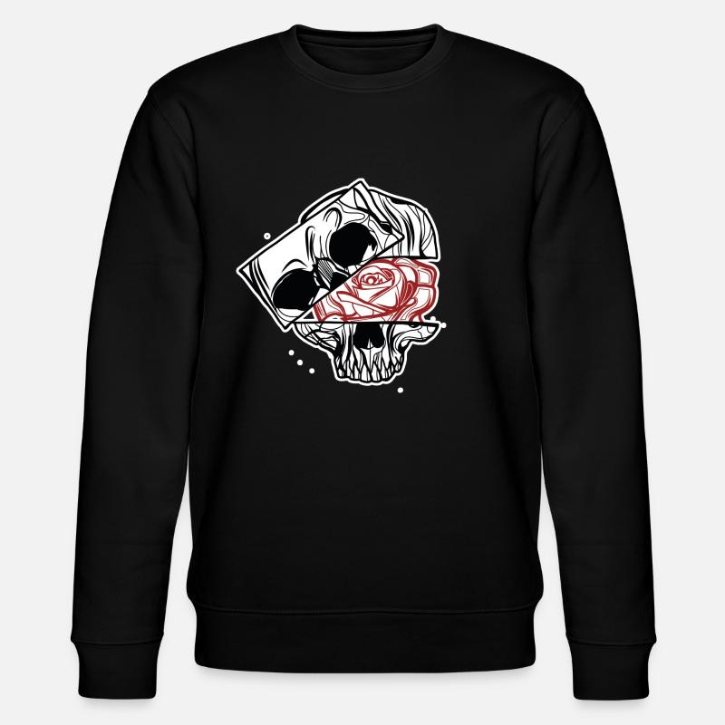 Skull & Rose // Schädel // Illustration - Stanley/Stella CHANGER Unisex Organic Sweatshirt - black