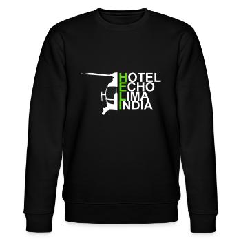 Hubschrauber Helikopter Flugzeug Heli Geschenk - Stanley/Stella Unisex Bio-Sweatshirt CHANGER  - Schwarz - Vorne - Nik (191cm) & Marisol (170cm)