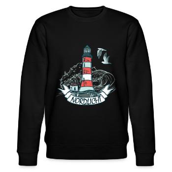 Nordlicht Moin Norddeutsch Norden Möwen Geschenk - Stanley/Stella Unisex Bio-Sweatshirt CHANGER  - Schwarz - Vorne - Nik (191cm) & Marisol (170cm)
