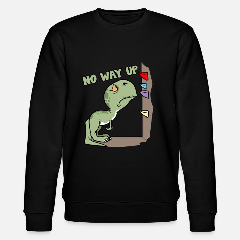 No Way Up T-Rex Dinosaurier Bouldern Klettern - Stanley/Stella Unisex Bio-Sweatshirt CHANGER  - Schwarz