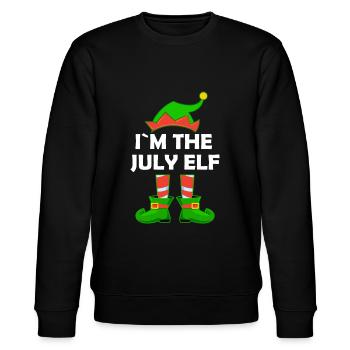 I'm The July Elf Christmas In July - Stanley/Stella Unisex Bio-Sweatshirt CHANGER  - Schwarz - Vorne - Nik (191cm) & Marisol (170cm)