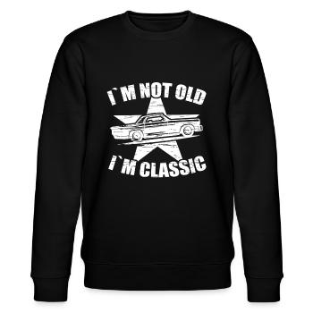 I'm Not Old I'm Classic Cars Dad Grandpa - Stanley/Stella Unisex Bio-Sweatshirt CHANGER  - Schwarz - Vorne - Nik (191cm) & Marisol (170cm)