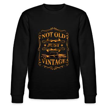 Not Old Just Vintage Classic Cars Dad Grandpa - Stanley/Stella Unisex Bio-Sweatshirt CHANGER  - Schwarz - Vorne - Nik (191cm) & Marisol (170cm)