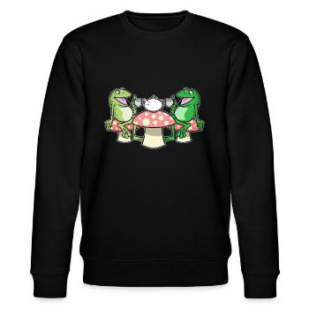 Cottagecore Esthétique Frog Tea Time Fairycore - Sweat bio CHANGER Stanley/Stella Unisexe - noir - Devant - Nik (191cm) & Marisol (170cm)