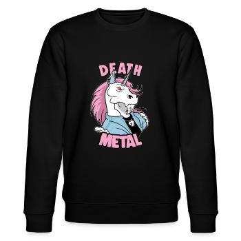 Death Metal Unicorn Unicorn Batteur - Sweat bio CHANGER Stanley/Stella Unisexe - noir - Devant - Nik (191cm) & Marisol (170cm)