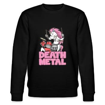 Death Metal Unicorn Unicorn Batteur - Sweat bio CHANGER Stanley/Stella Unisexe - noir - Devant - Nik (191cm) & Marisol (170cm)