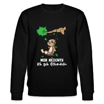 Mir Reichts Ich Geh Schaukeln Faultier - Stanley/Stella Unisex Bio-Sweatshirt CHANGER  - Schwarz - Vorne - Nik (191cm) & Marisol (170cm)