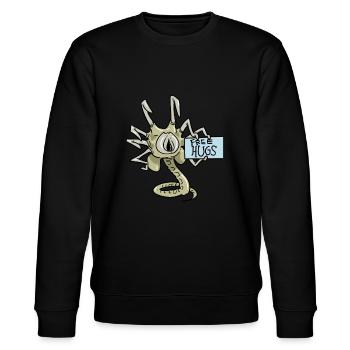 Free Hugs Alien Facehugger Ufo Space - Stanley/Stella CHANGER Unisex Organic Sweatshirt - black - Front - Nik (191cm) & Marisol (170cm)