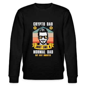 Crypto Dad Like A Normal Dad But Smarter Bitcoin - Stanley/Stella CHANGER Unisex Organic Sweatshirt - black - Front - Nik (191cm) & Marisol (170cm)