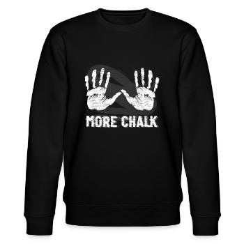 More Chalk Bouldern Boulderer Klettern - Stanley/Stella Unisex Bio-Sweatshirt CHANGER  - Schwarz - Vorne - Nik (191cm) & Marisol (170cm)