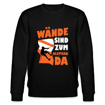 Wände Sind Zum Klettern Da Bouldern Boulderer - Stanley/Stella Unisex Bio-Sweatshirt CHANGER  - Schwarz - Vorne - Nik (191cm) & Marisol (170cm)