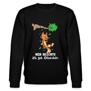Mir Reichts Ich Geh Schaukeln Fuchs Füchse - Stanley/Stella Unisex Bio-Sweatshirt CHANGER  - Schwarz - Vorne - Nik (191cm) & Marisol (170cm)