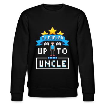 I Leveled Up To Uncle Gender Reveal Gamer - Stanley/Stella Unisex Bio-Sweatshirt CHANGER  - Schwarz - Vorne - Nik (191cm) & Marisol (170cm)