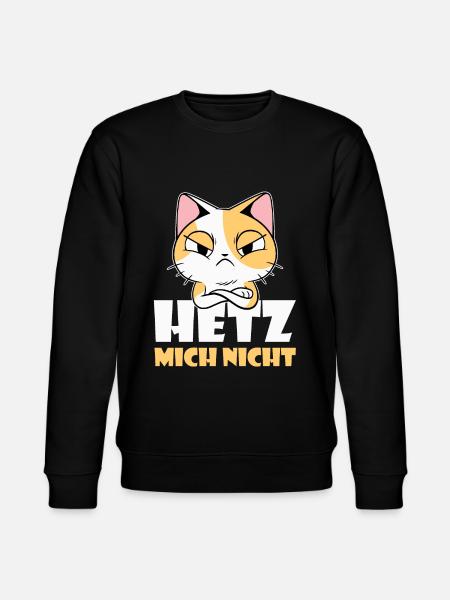 Hetz Mich Nicht Katze Wortwitz - Stanley/Stella Unisex Bio-Sweatshirt CHANGER - Schwarz
