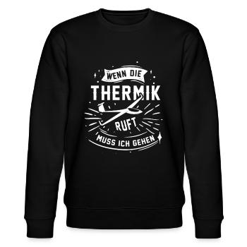 Wenn Die Thermik Ruft Muss Ich Gehen Segelflieger - Stanley/Stella Unisex Bio-Sweatshirt CHANGER  - Schwarz - Vorne - Nik (191cm) & Marisol (170cm)