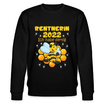 Rentnerin 2022 Bienen Imker Ruhestand Rente - Stanley/Stella Unisex Bio-Sweatshirt CHANGER  - Schwarz - Vorne - Nik (191cm) & Marisol (170cm)