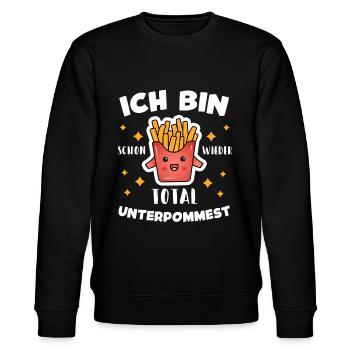 Ich Bin Schon Wieder Total Unterpommest Pommes - Stanley/Stella Unisex Bio-Sweatshirt CHANGER  - Schwarz - Vorne - Nik (191cm) & Marisol (170cm)