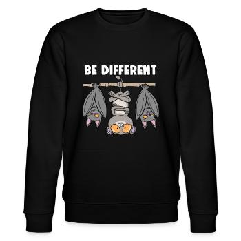 Koboldmaki Fledermaus Märchen Sei Anders - Stanley/Stella Unisex Bio-Sweatshirt CHANGER  - Schwarz - Vorne - Nik (191cm) & Marisol (170cm)