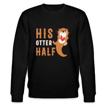 His Otter Half - Stanley/Stella Unisex Bio-Sweatshirt CHANGER  - Schwarz - Vorne - Nik (191cm) & Marisol (170cm)