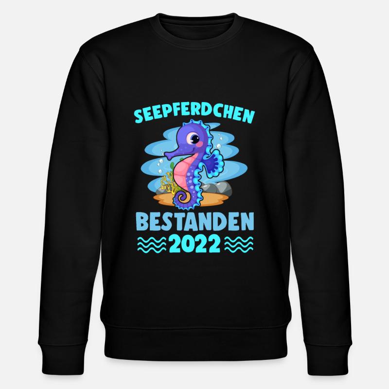 Seepferdchen Bestanden 2022 Schwimmabzeichen - Stanley/Stella Unisex Bio-Sweatshirt CHANGER  - Schwarz