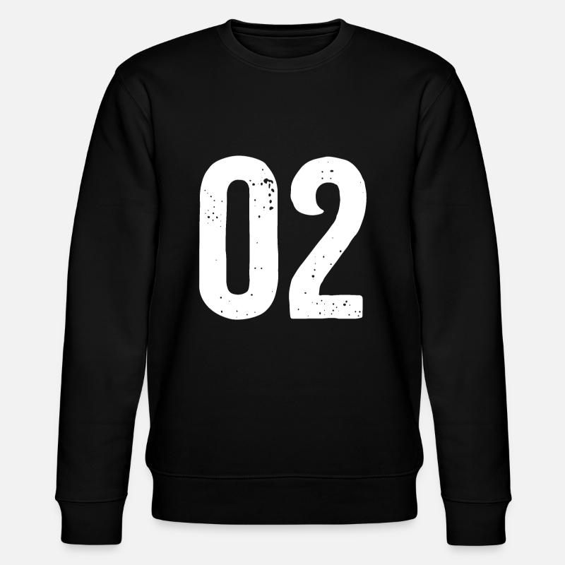 02 Numéros Blanc - Sweat bio CHANGER Stanley/Stella Unisexe - noir