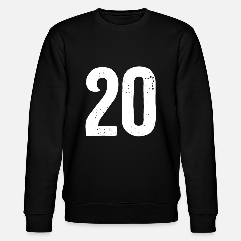 20 Numbers White - Stanley/Stella CHANGER Unisex Organic Sweatshirt - black
