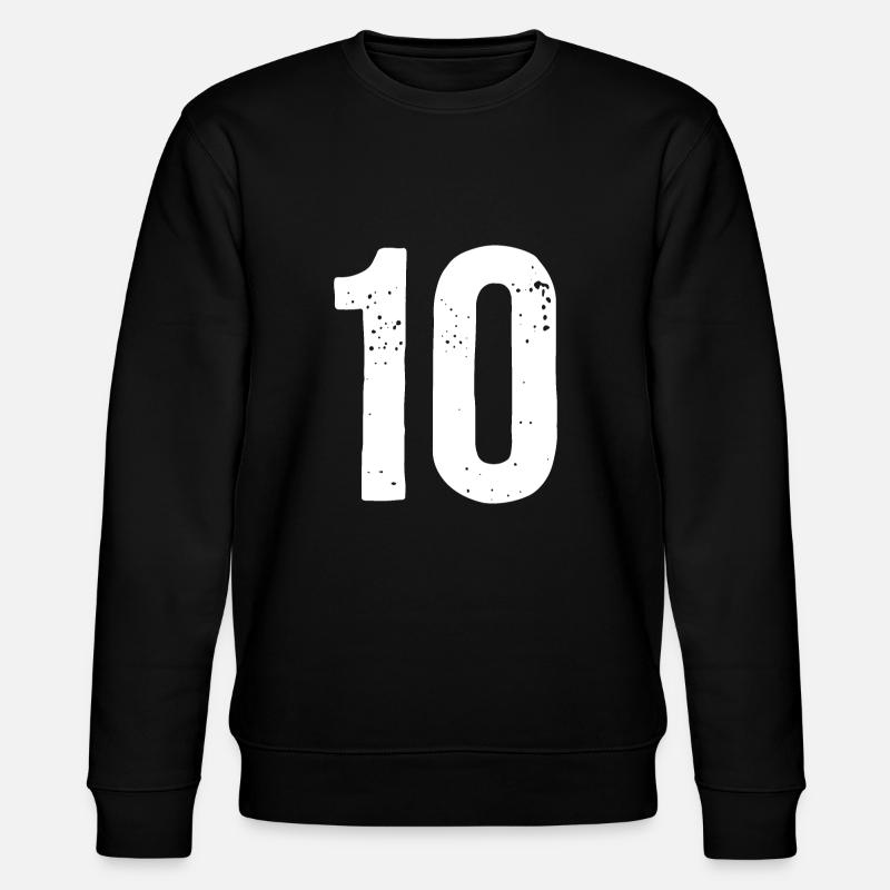 10 Zahlen Weiß - Stanley/Stella Unisex Bio-Sweatshirt CHANGER - Schwarz