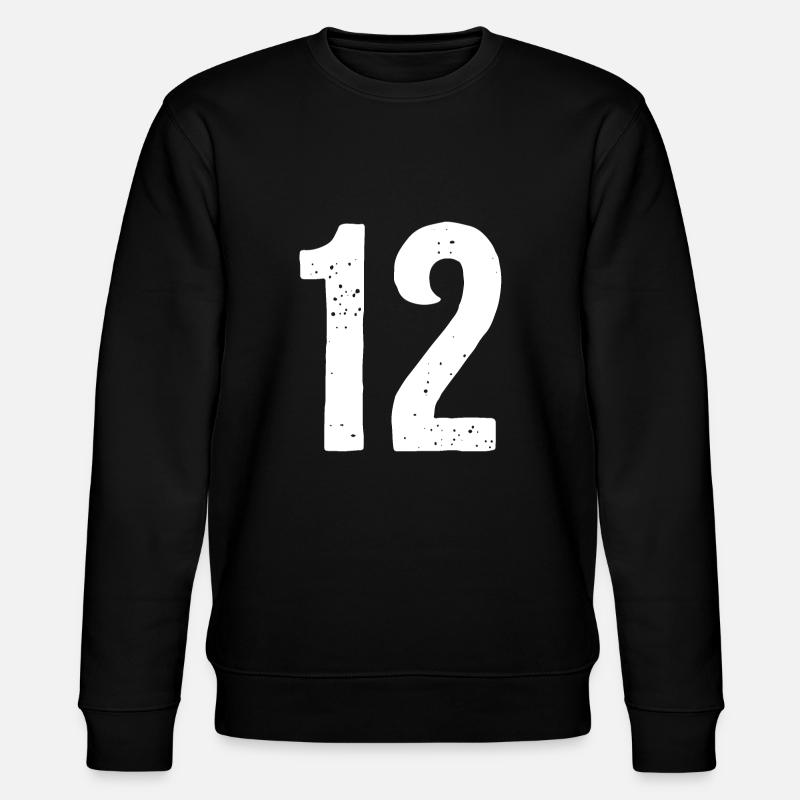 12 Numéros Blanc - Sweat bio CHANGER Stanley/Stella Unisexe - noir