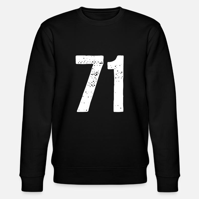 71 Numbers White - Stanley/Stella CHANGER Unisex Organic Sweatshirt - black
