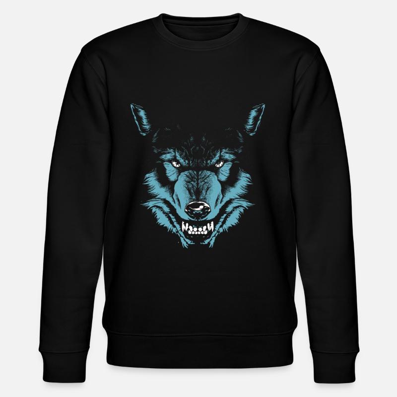 Wolf Head Animal - Stanley/Stella CHANGER Unisex Organic Sweatshirt - black