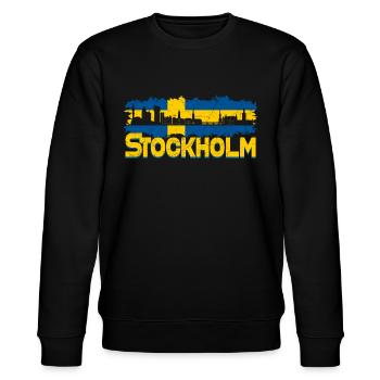 Stockholm Skyline - Stanley/Stella Unisex Bio-Sweatshirt CHANGER  - Schwarz - Vorne - Nik (191cm) & Marisol (170cm)