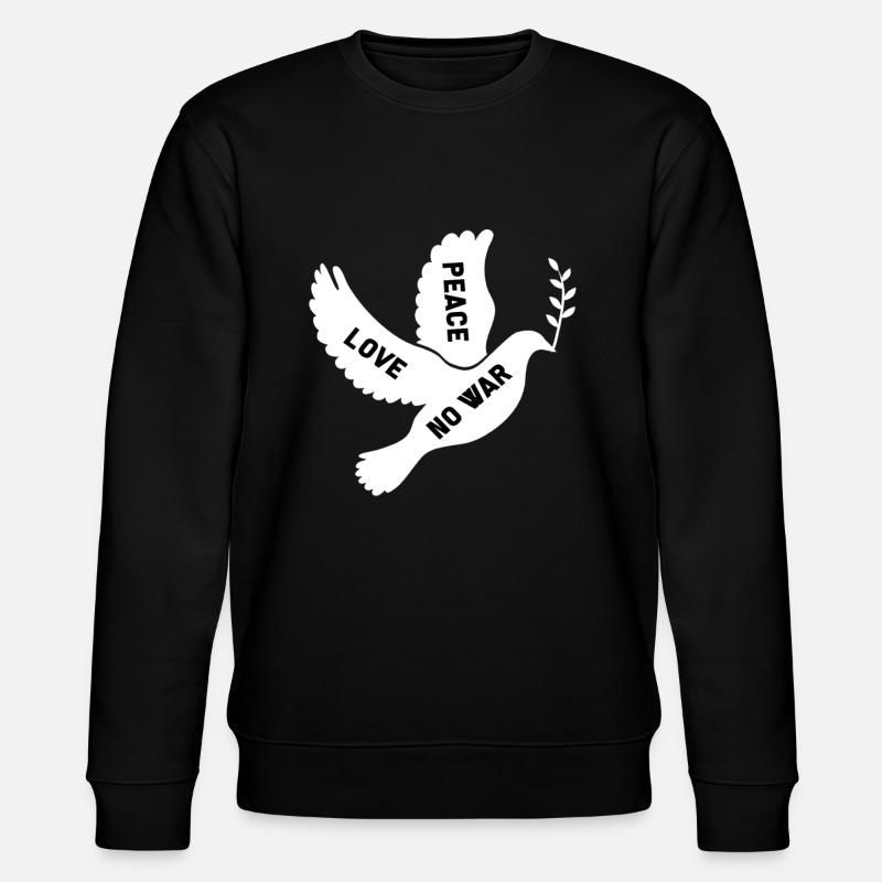 Frieden Friedenstaube Friedensstifter Geschenk - Stanley/Stella Unisex Bio-Sweatshirt CHANGER  - Schwarz