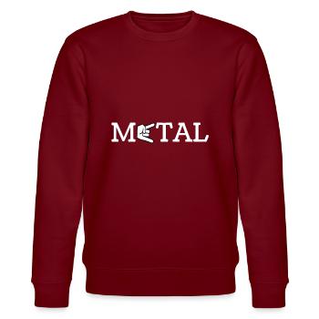 Metal - Stanley/Stella Unisex Bio-Sweatshirt CHANGER  - Burgunderrot - Vorne - Nik (191cm) & Marisol (170cm)