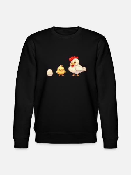 Ei, Küken, Huhn, Pixelkunst - Stanley/Stella Unisex Bio-Sweatshirt CHANGER  - Schwarz