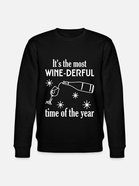 Funny wine saying Christmas - Stanley/Stella CHANGER Unisex Organic Sweatshirt - black