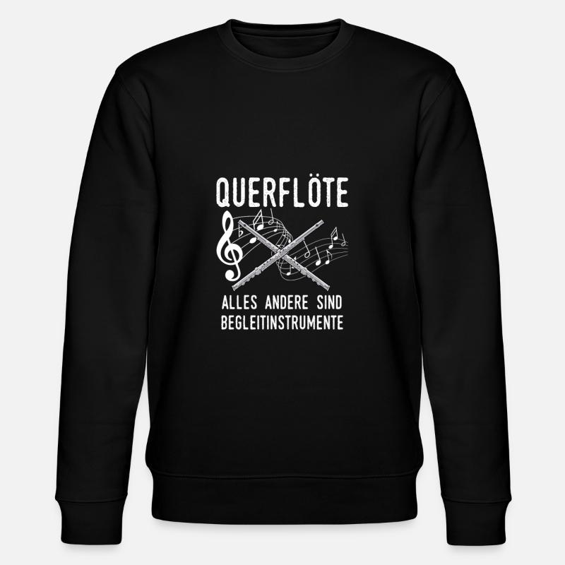 Querflöte Querflötenspieler Geschenk Instrumente - Stanley/Stella Unisex Bio-Sweatshirt CHANGER  - Schwarz