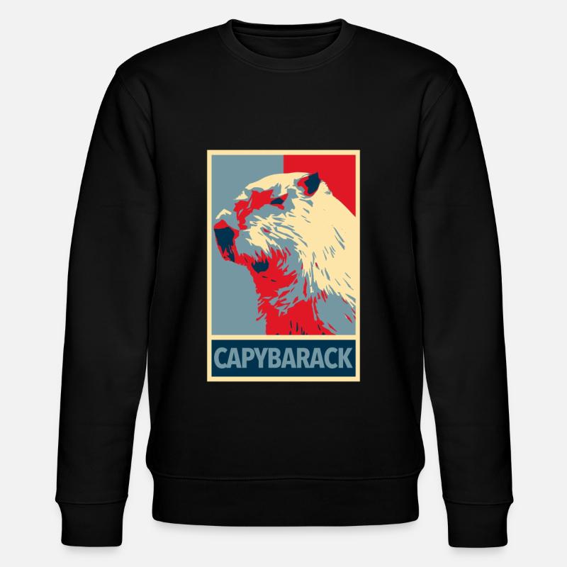 Capybarack - Capybara Hope Poster Style - Stanley/Stella CHANGER Unisex Organic Sweatshirt - black