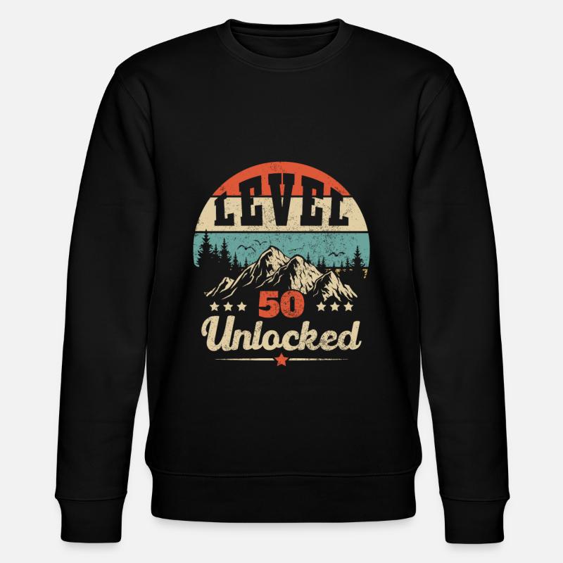 Level 50 Unlocked - Stanley/Stella CHANGER Unisex Organic Sweatshirt - black