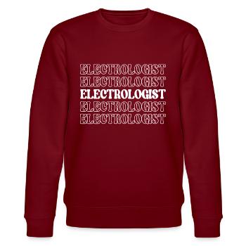 Elektrologist-Elektrolyse-Haarentfernung - Stanley/Stella Unisex Bio-Sweatshirt CHANGER  - Burgunderrot - Vorne - Nik (191cm) & Marisol (170cm)