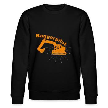 Lustiges Baggerfahrer Bagger Baggerführer baggern - Stanley/Stella Unisex Bio-Sweatshirt CHANGER  - Schwarz - Vorne - Nik (191cm) & Marisol (170cm)