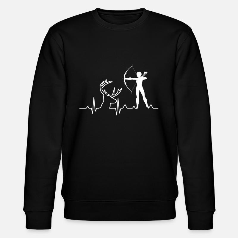Bogenschießen Herzschlag - Stanley/Stella Unisex Bio-Sweatshirt CHANGER  - Schwarz
