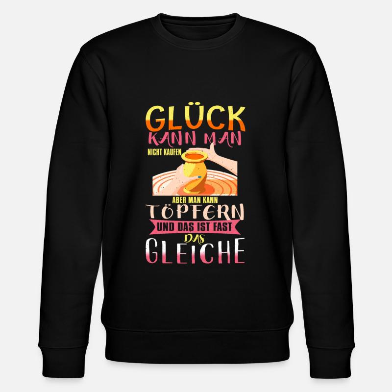 Töpfern Ist Glück - Stanley/Stella Unisex Bio-Sweatshirt CHANGER  - Schwarz