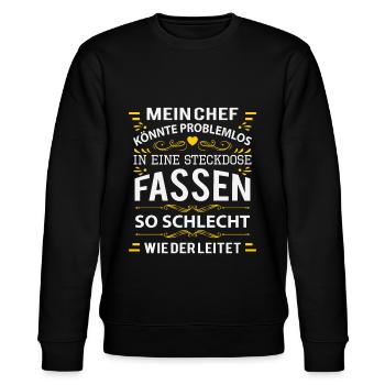 Elektriker Elektroniker Strom Elektrik Geschenk - Stanley/Stella Unisex Bio-Sweatshirt CHANGER  - Schwarz - Vorne - Nik (191cm) & Marisol (170cm)